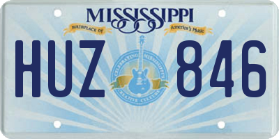 MS license plate HUZ846