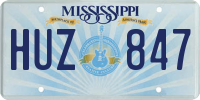MS license plate HUZ847