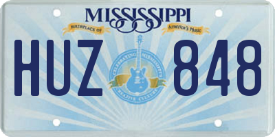MS license plate HUZ848