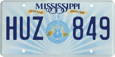 MS license plate HUZ849