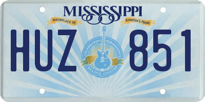 MS license plate HUZ851