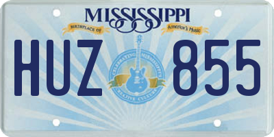 MS license plate HUZ855