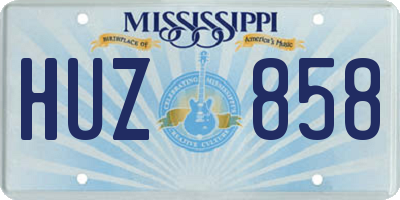 MS license plate HUZ858
