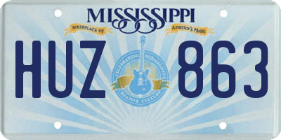 MS license plate HUZ863