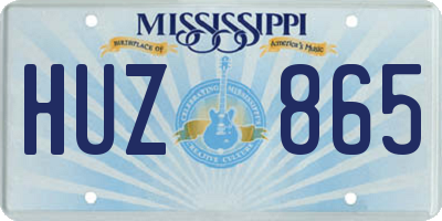 MS license plate HUZ865