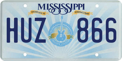 MS license plate HUZ866