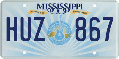 MS license plate HUZ867