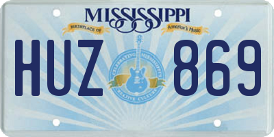MS license plate HUZ869