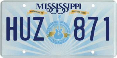 MS license plate HUZ871