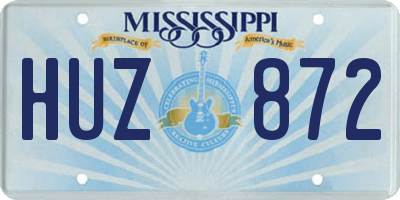 MS license plate HUZ872