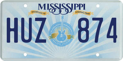 MS license plate HUZ874