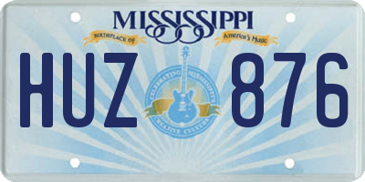 MS license plate HUZ876
