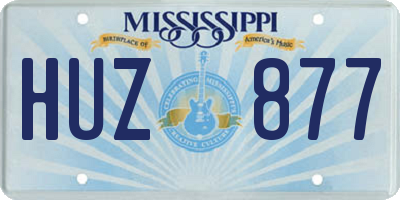 MS license plate HUZ877