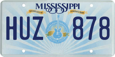MS license plate HUZ878