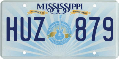 MS license plate HUZ879