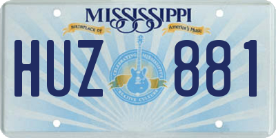 MS license plate HUZ881