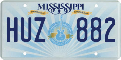 MS license plate HUZ882