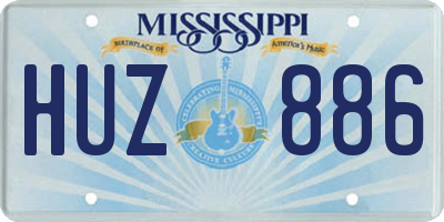 MS license plate HUZ886