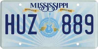 MS license plate HUZ889
