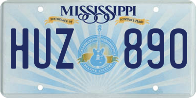 MS license plate HUZ890