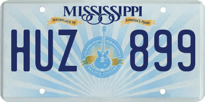 MS license plate HUZ899