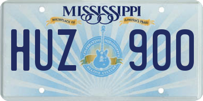 MS license plate HUZ900