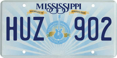 MS license plate HUZ902