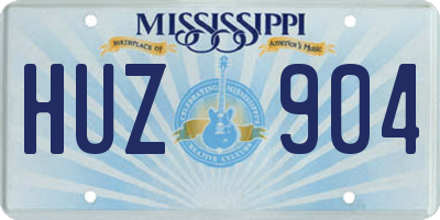 MS license plate HUZ904