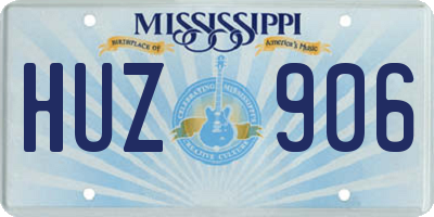 MS license plate HUZ906