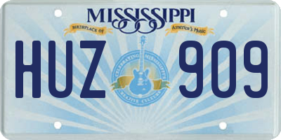 MS license plate HUZ909