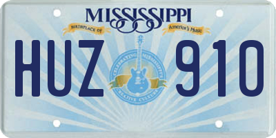 MS license plate HUZ910