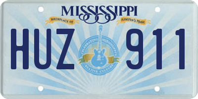 MS license plate HUZ911