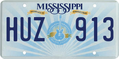 MS license plate HUZ913