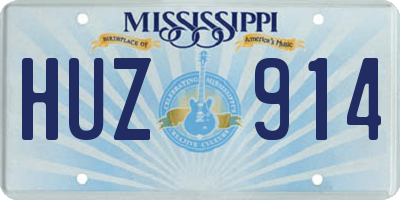 MS license plate HUZ914