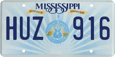 MS license plate HUZ916