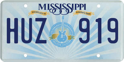 MS license plate HUZ919