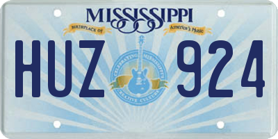 MS license plate HUZ924