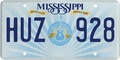 MS license plate HUZ928