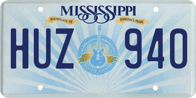 MS license plate HUZ940