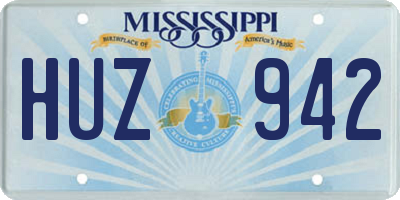 MS license plate HUZ942