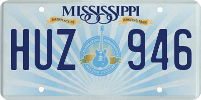 MS license plate HUZ946