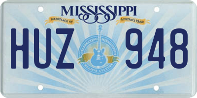 MS license plate HUZ948