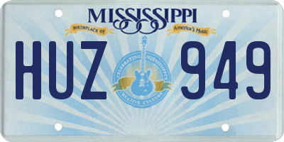MS license plate HUZ949