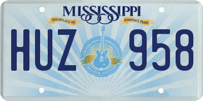 MS license plate HUZ958