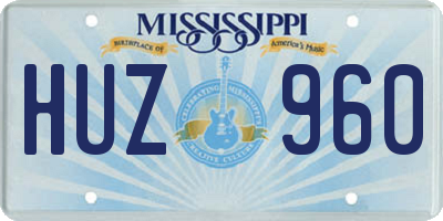 MS license plate HUZ960