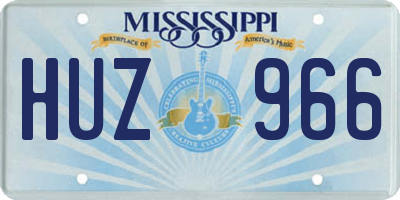 MS license plate HUZ966
