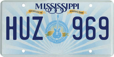 MS license plate HUZ969