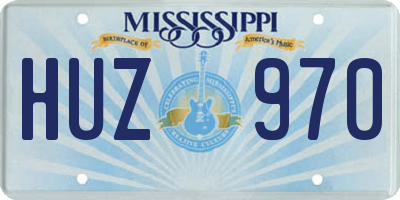 MS license plate HUZ970