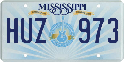 MS license plate HUZ973