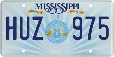 MS license plate HUZ975